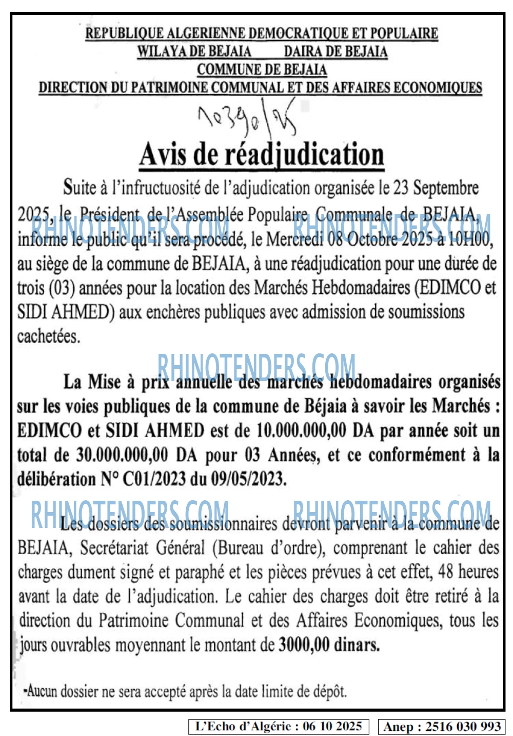 L'ECHO D'ALGERIE