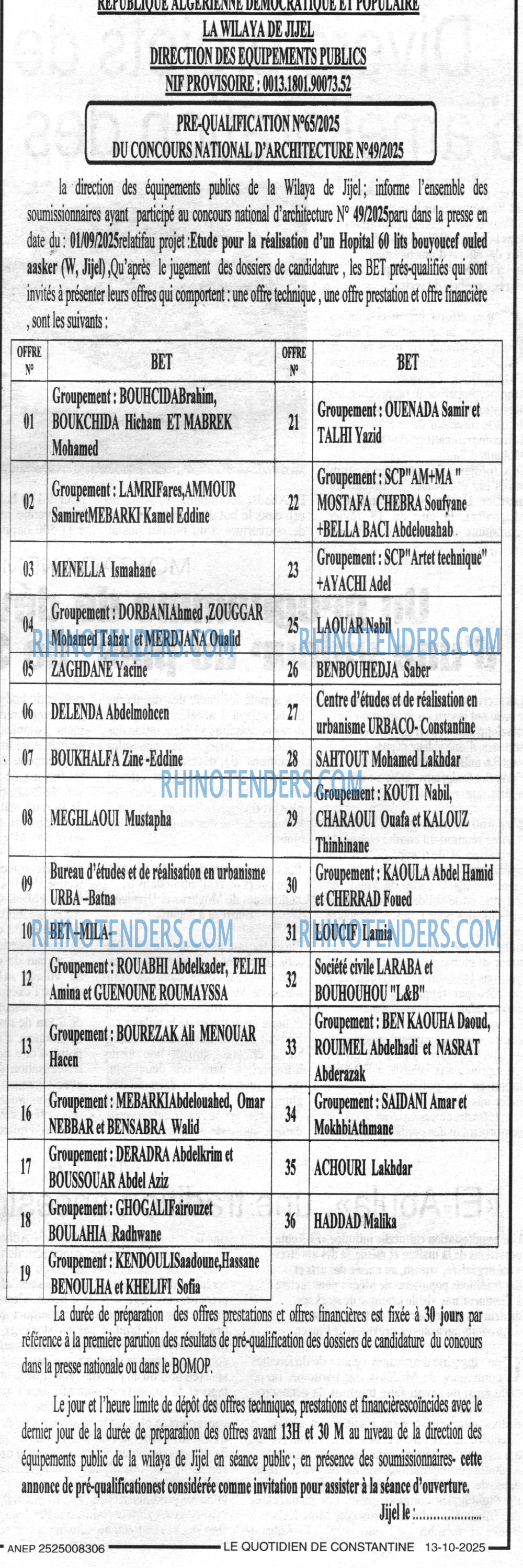 LE QUOTIDIEN DE CONSTANTINE