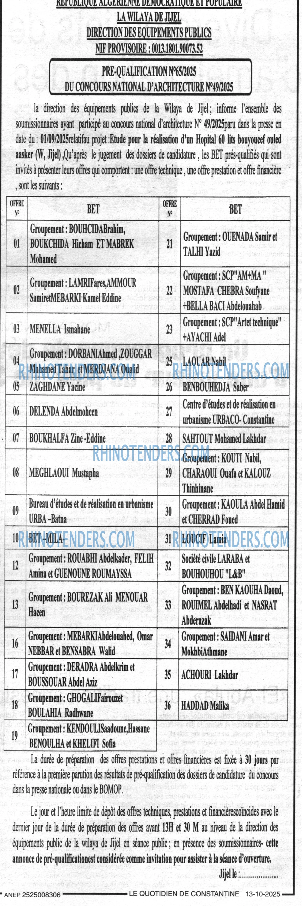 LE QUOTIDIEN DE CONSTANTINE