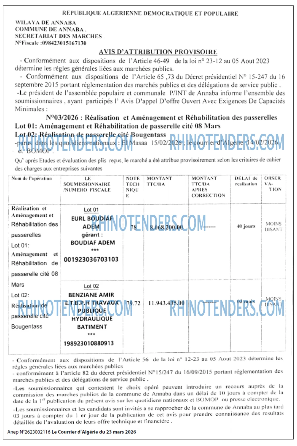 Le Courrier d'Algerie