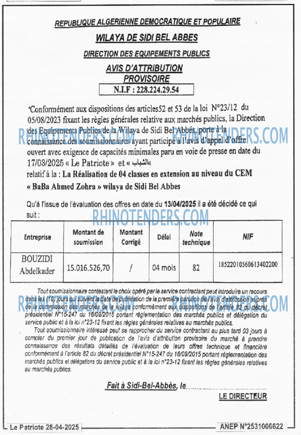LE PATRIOTE