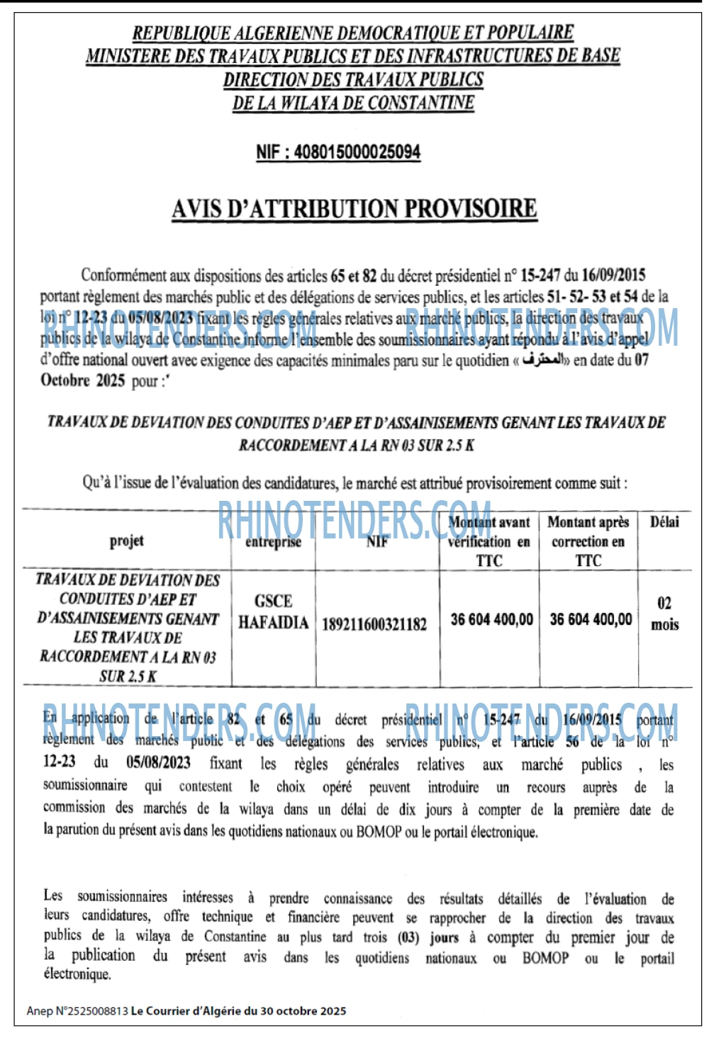 Le Courrier d'Algerie