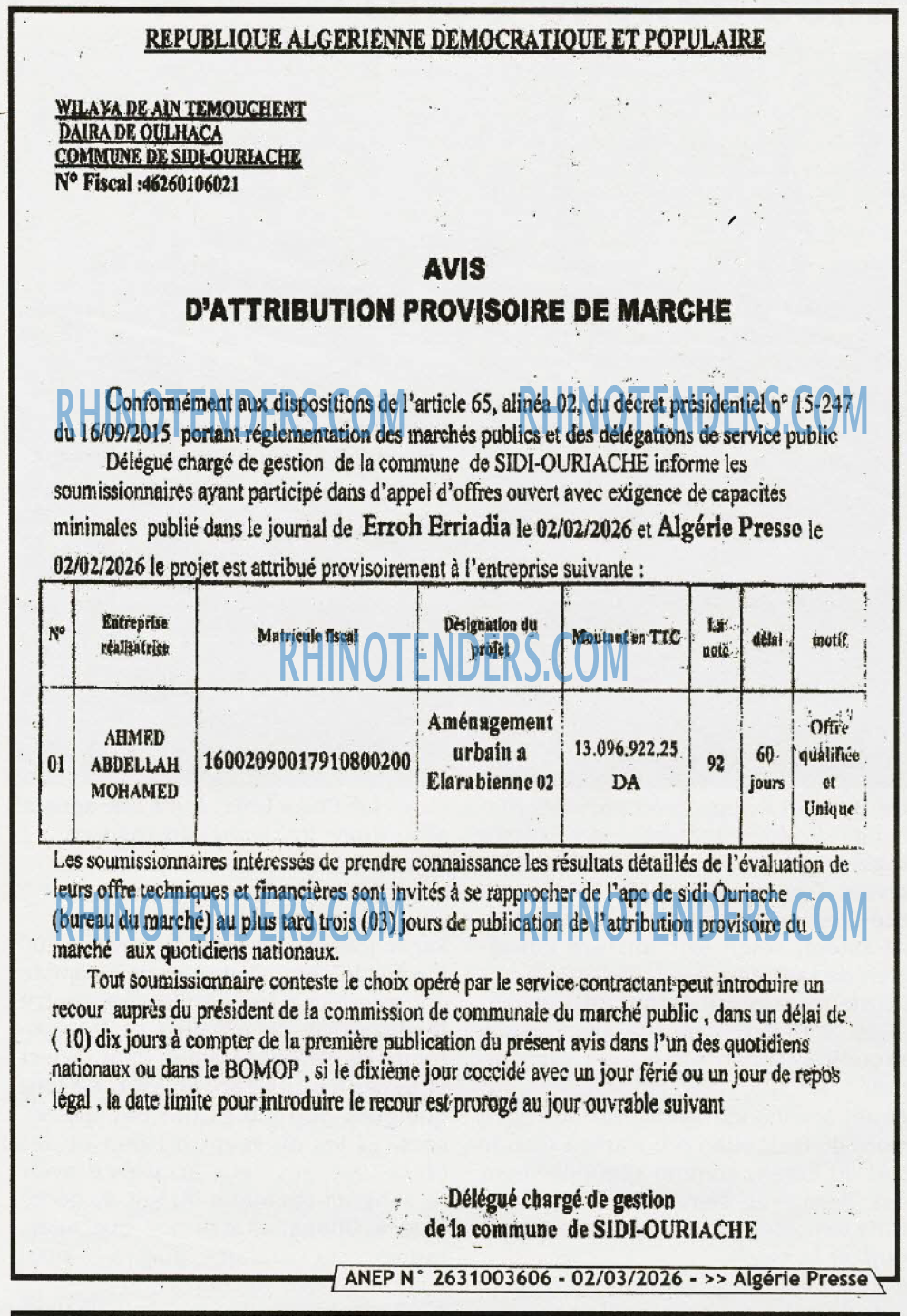 ALGERIE PRESSE