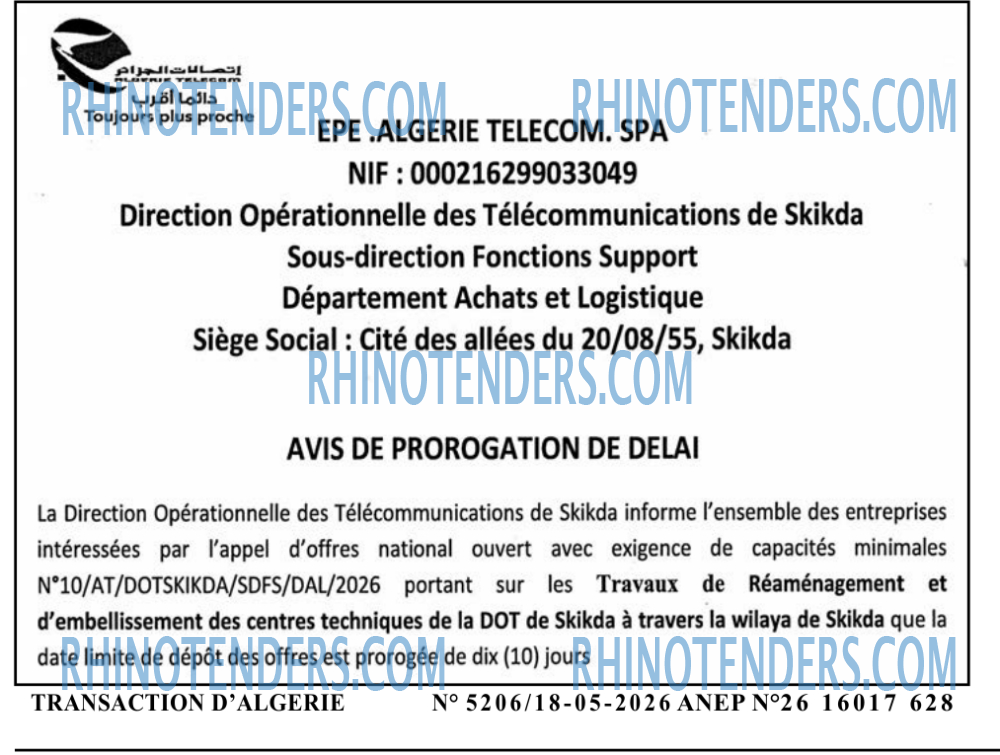 TRANSACTION D'ALGERIE