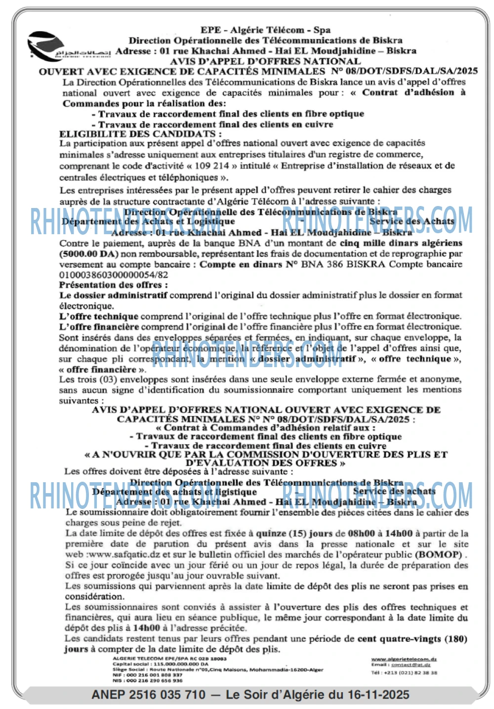 LE SOIR D'ALGERIE