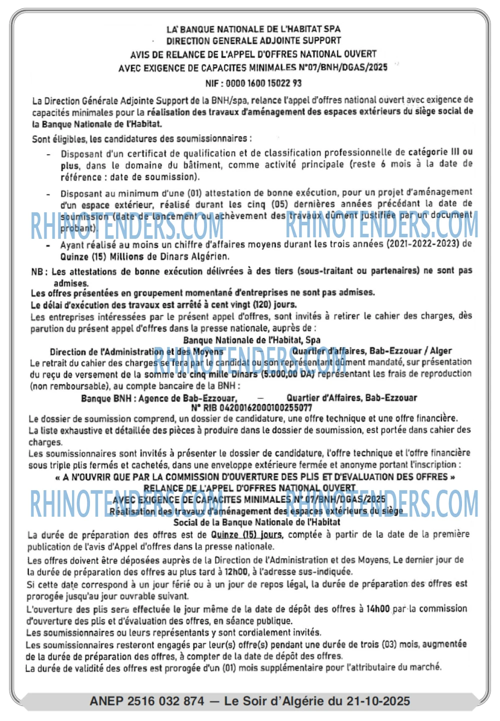 LE SOIR D'ALGERIE