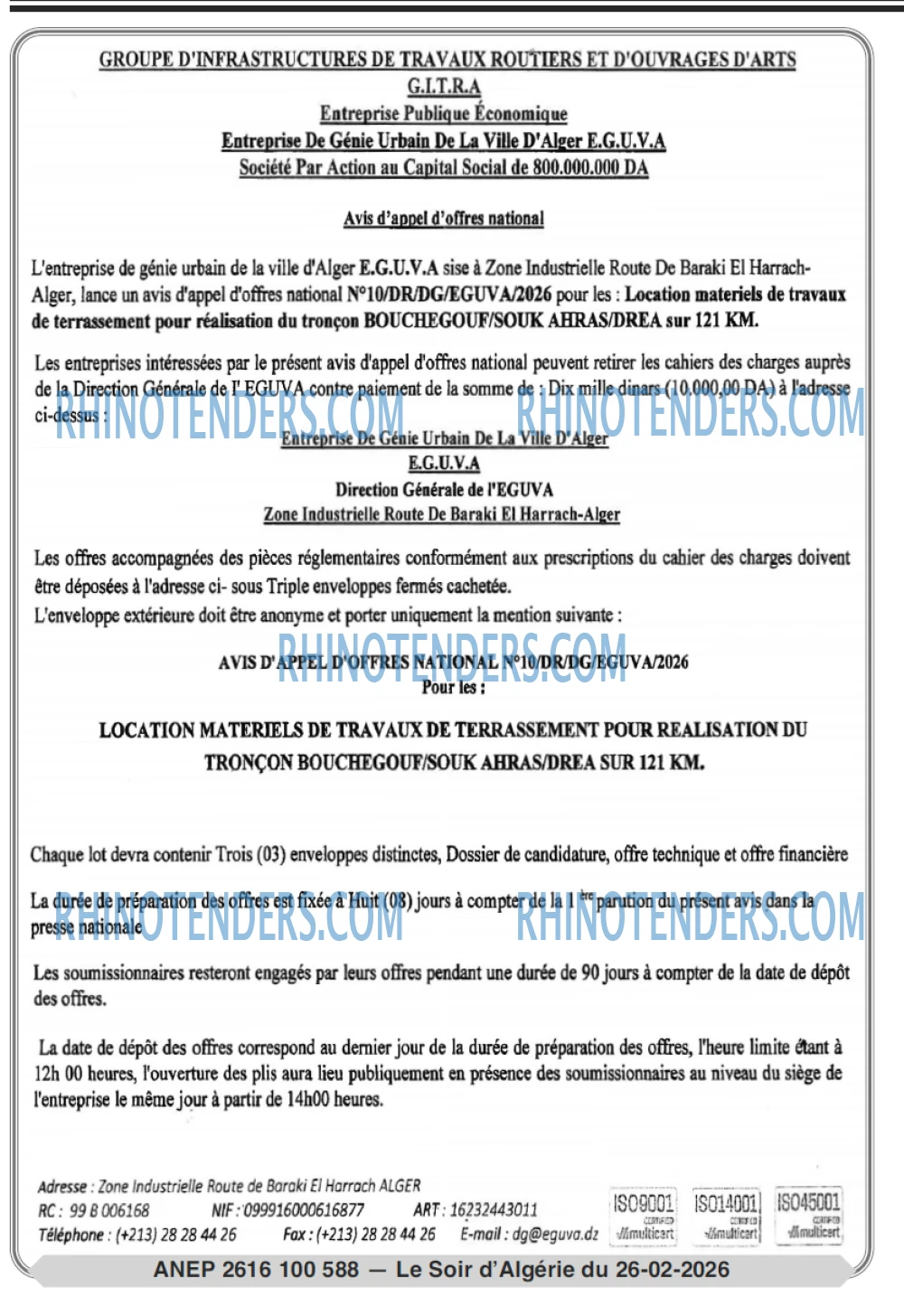 LE SOIR D'ALGERIE