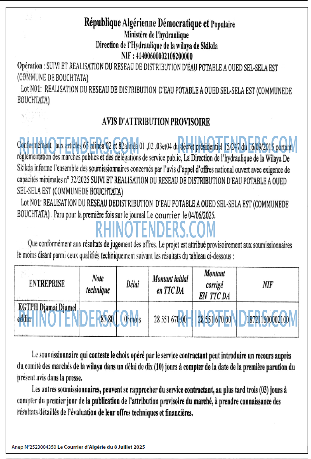 Le Courrier d'Algerie