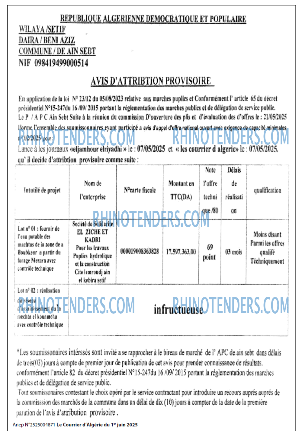 Le Courrier d'Algerie