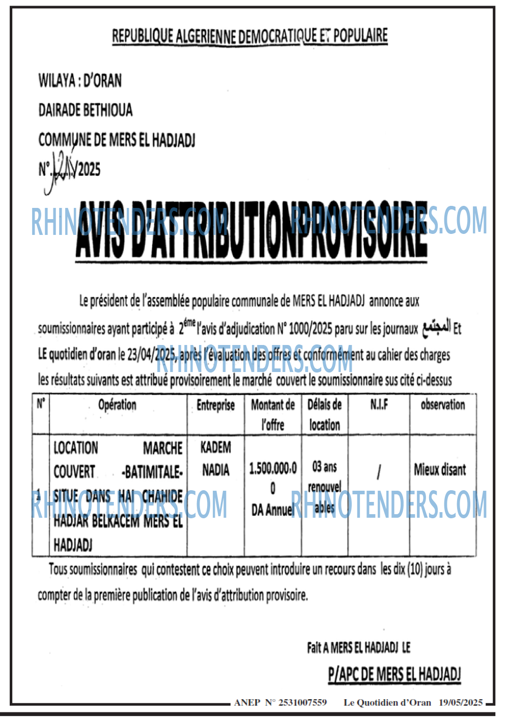 Le Quotidien d'Oran