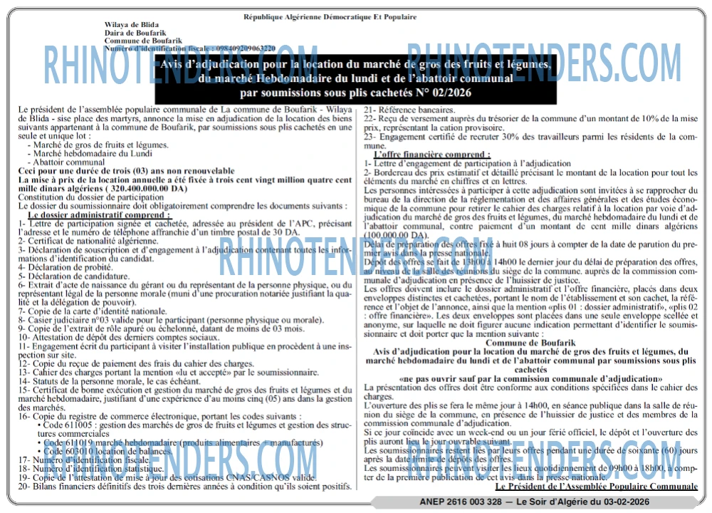 LE SOIR D'ALGERIE