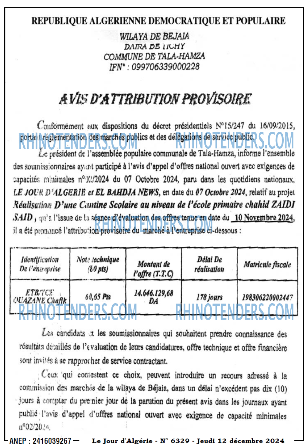 LE SOIR D'ALGERIE