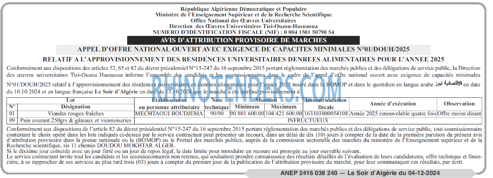 LE SOIR D'ALGERIE