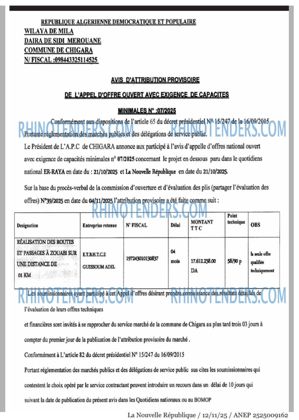 NOUVELLE REPUBLIQUE