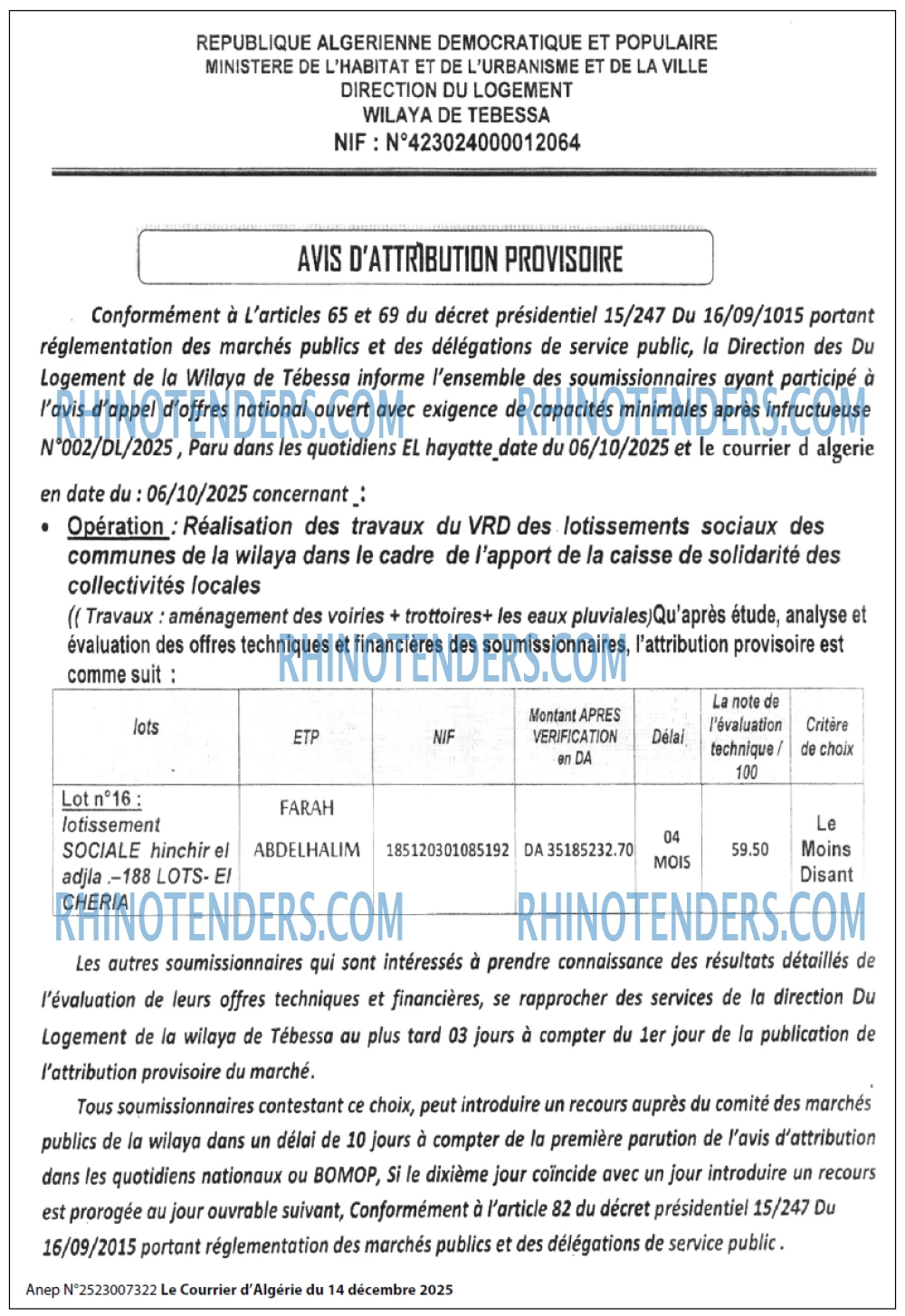 Le Courrier d'Algerie