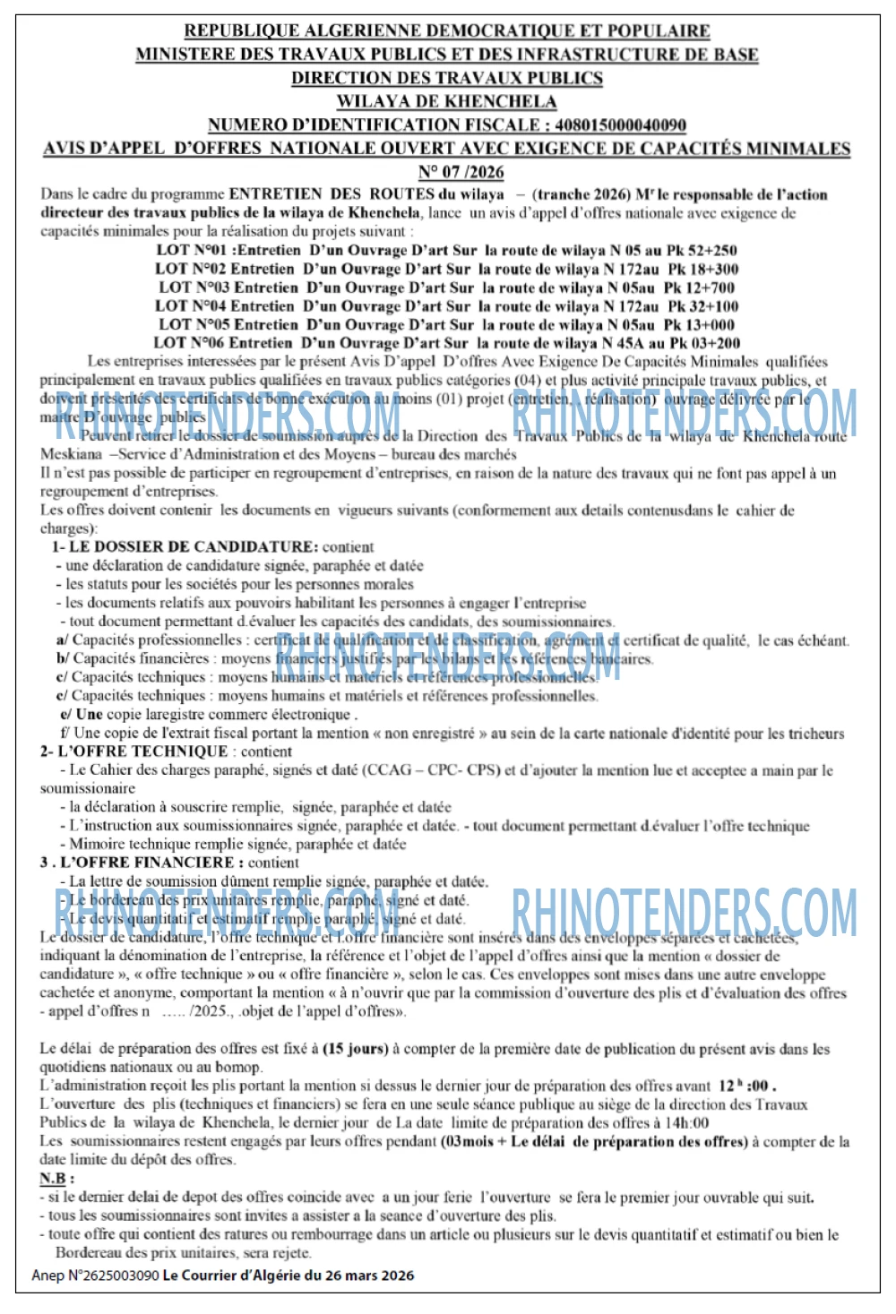 Le Courrier d'Algerie