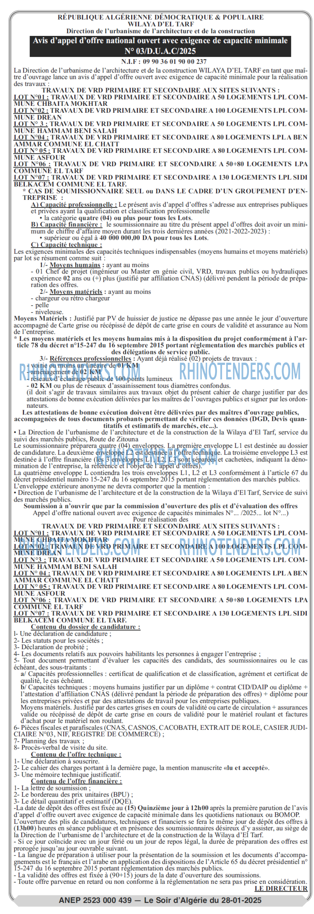 LE SOIR D'ALGERIE