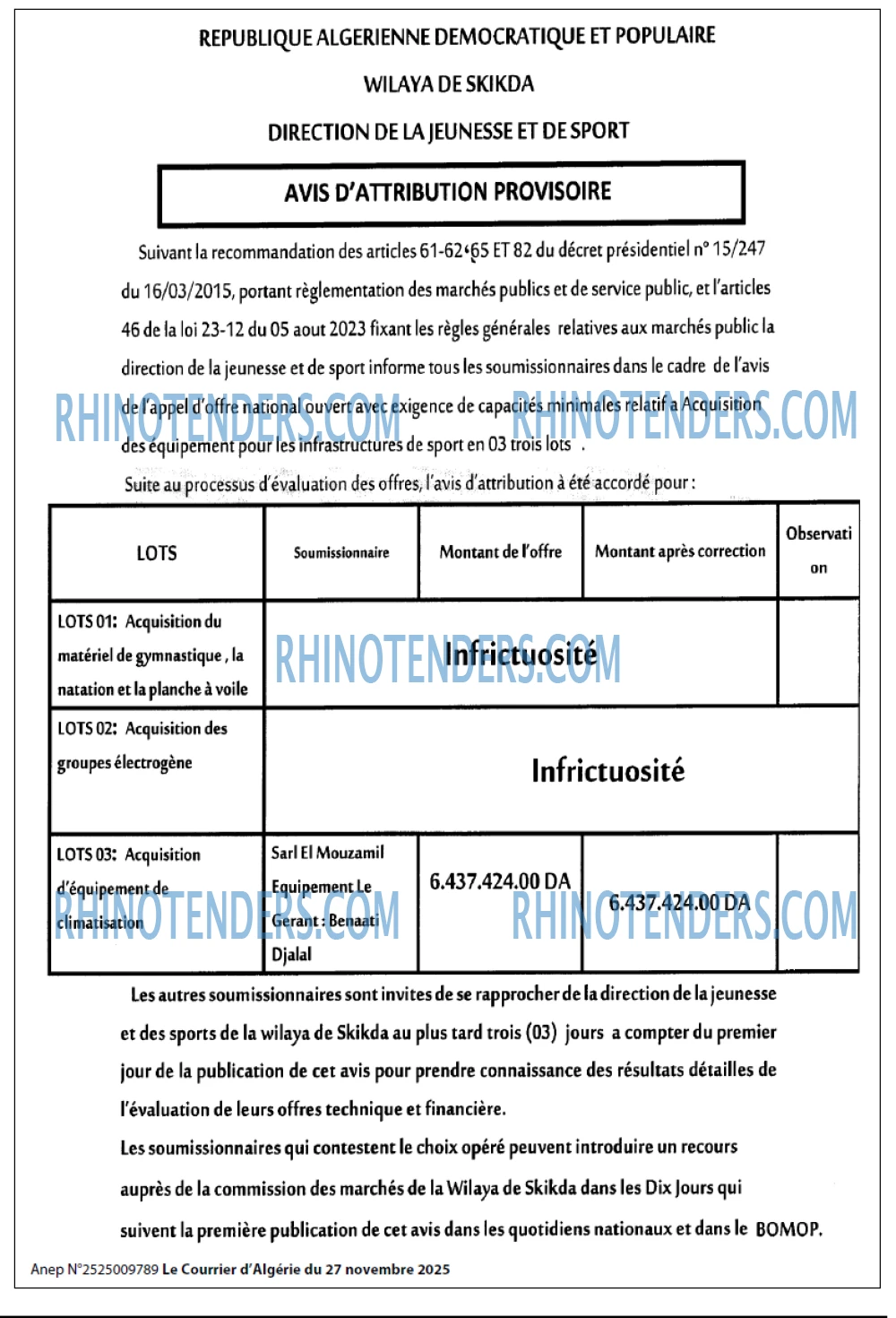 Le Courrier d'Algerie