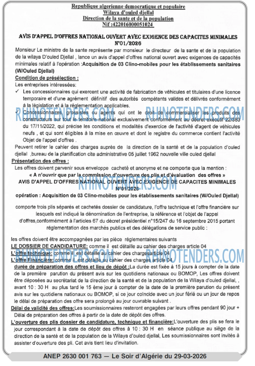 LE SOIR D'ALGERIE