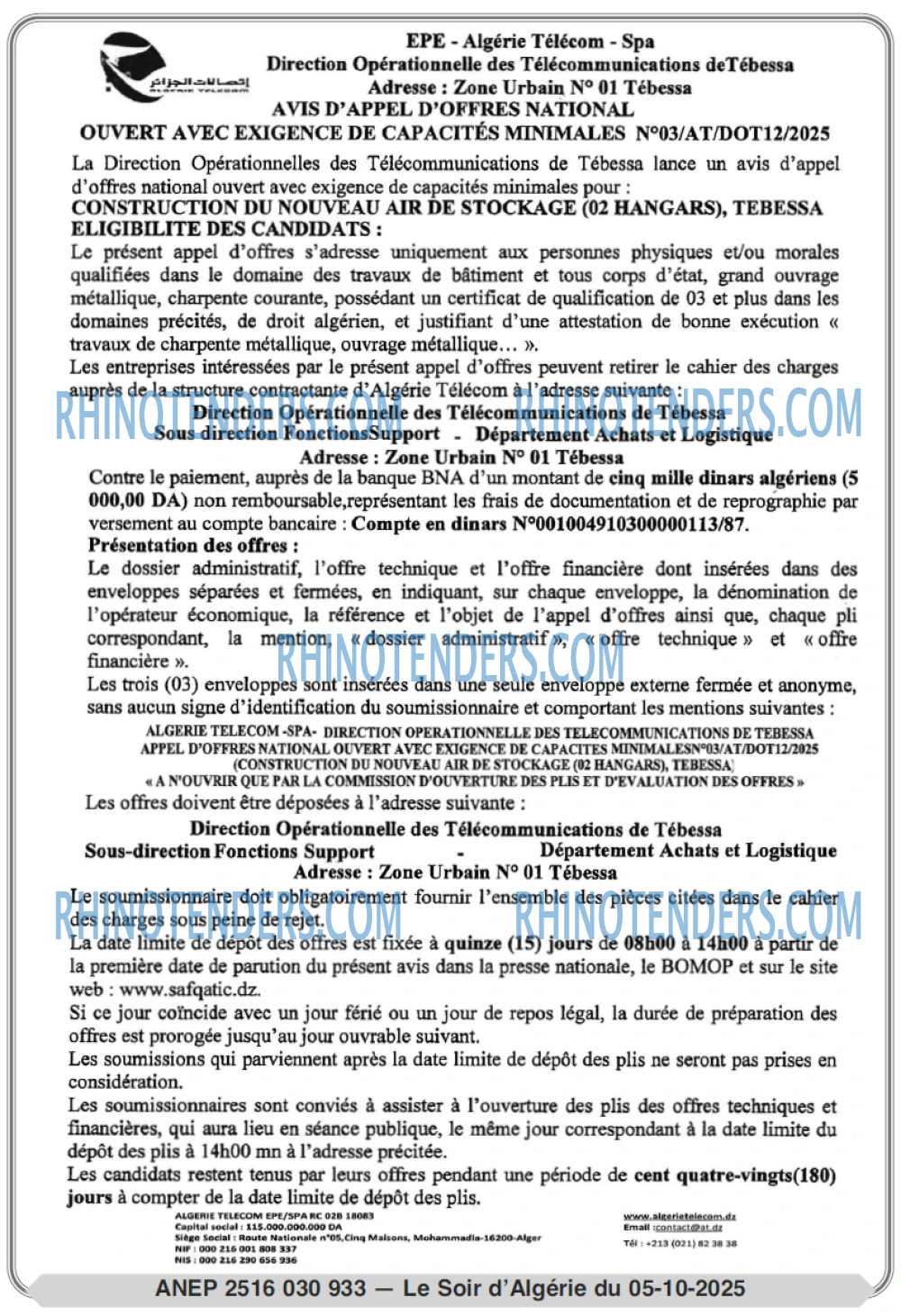 LE SOIR D'ALGERIE