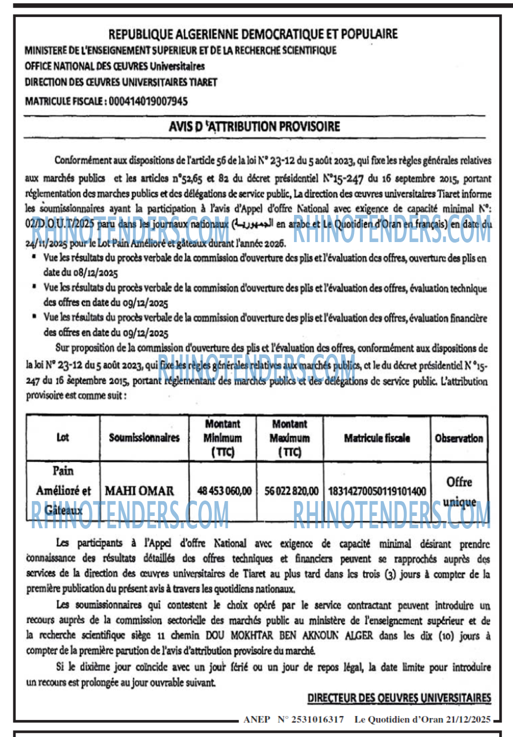 Le Quotidien d'Oran