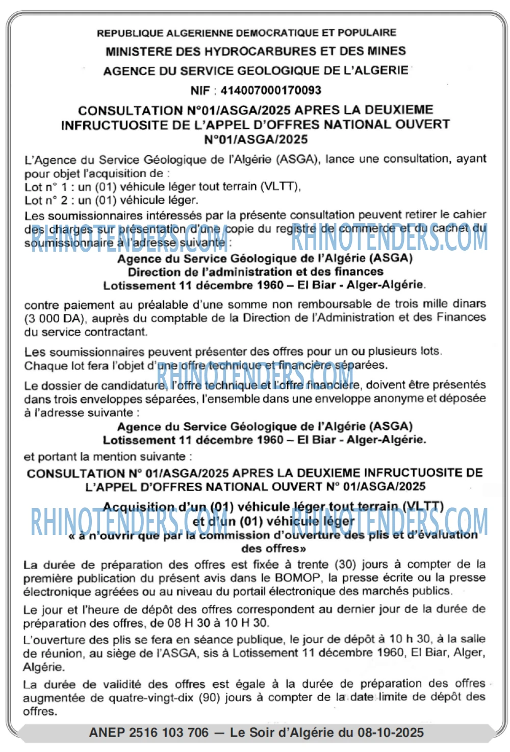 LE SOIR D'ALGERIE