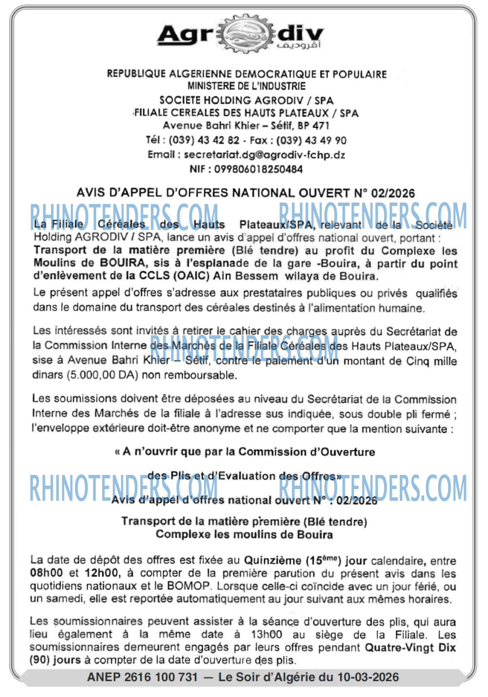 LE SOIR D'ALGERIE