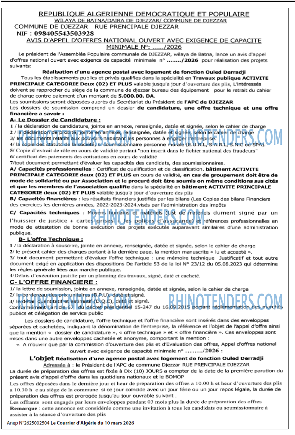 Le Courrier d'Algerie