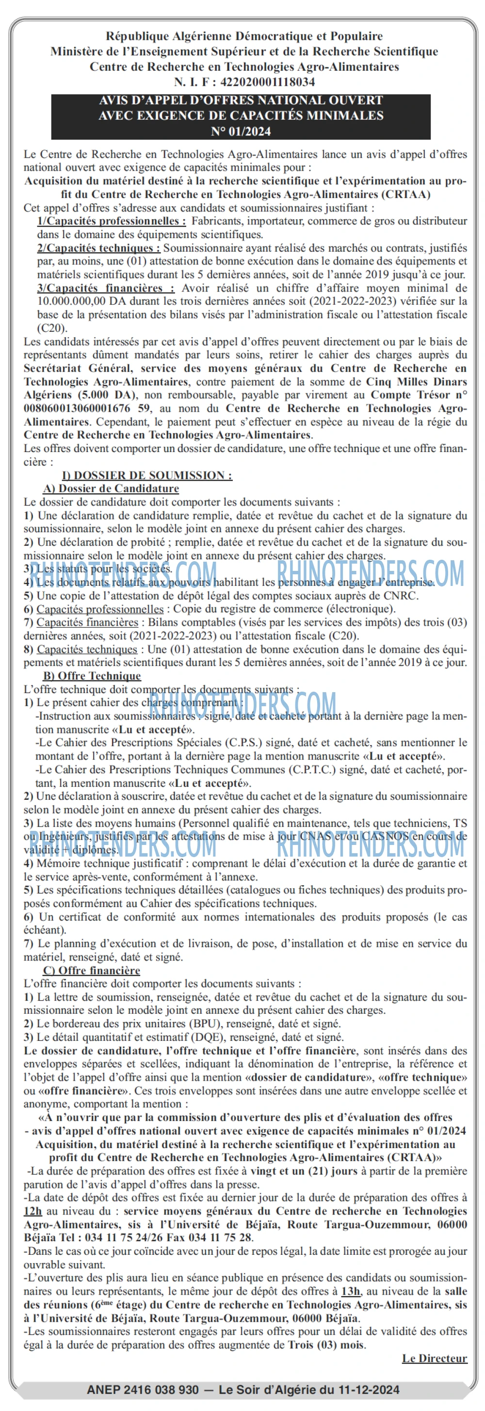 LE SOIR D'ALGERIE