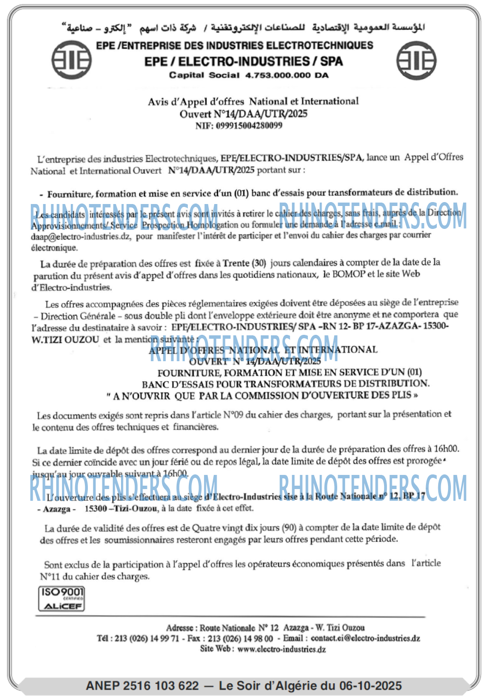 LE SOIR D'ALGERIE