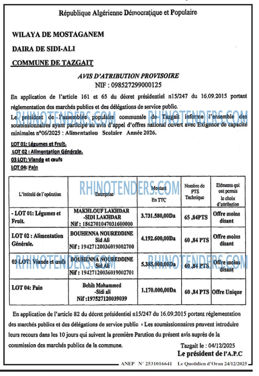 Le Quotidien d'Oran