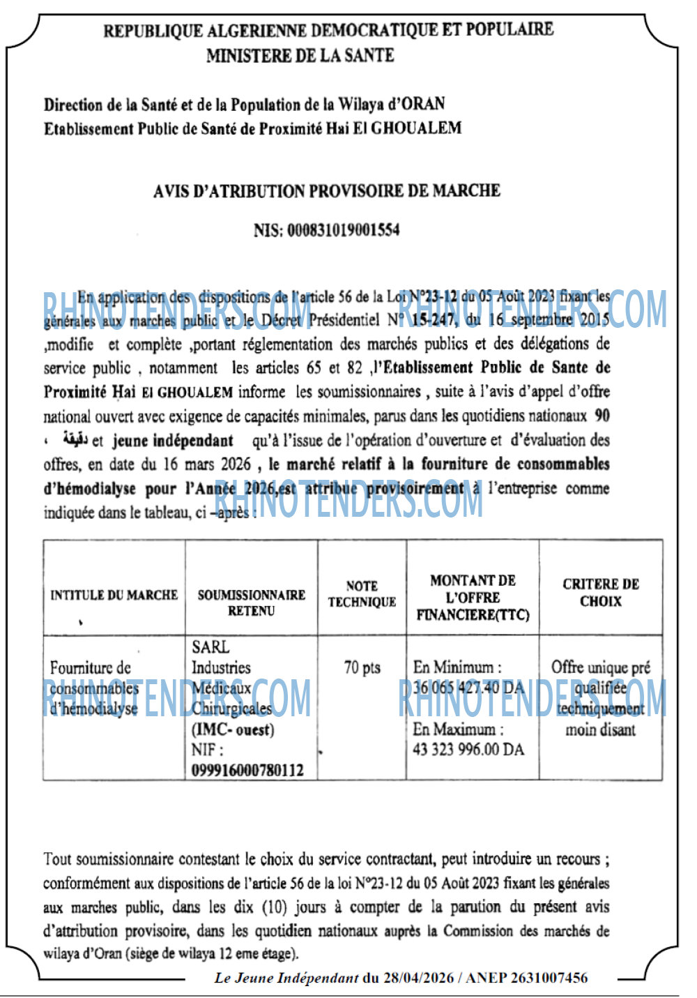 Jeune Independant