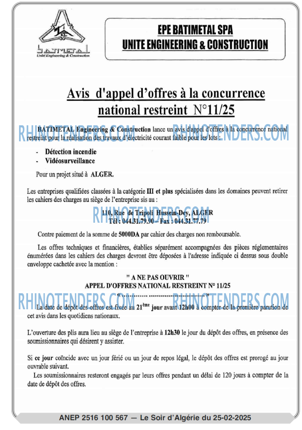 LE SOIR D'ALGERIE