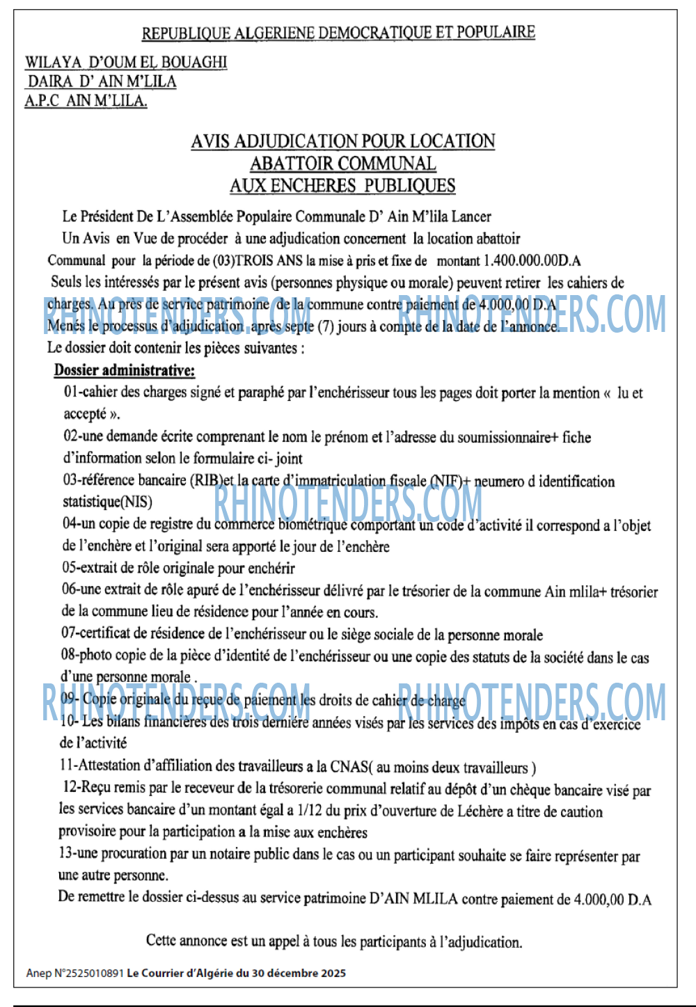 Le Courrier d'Algerie