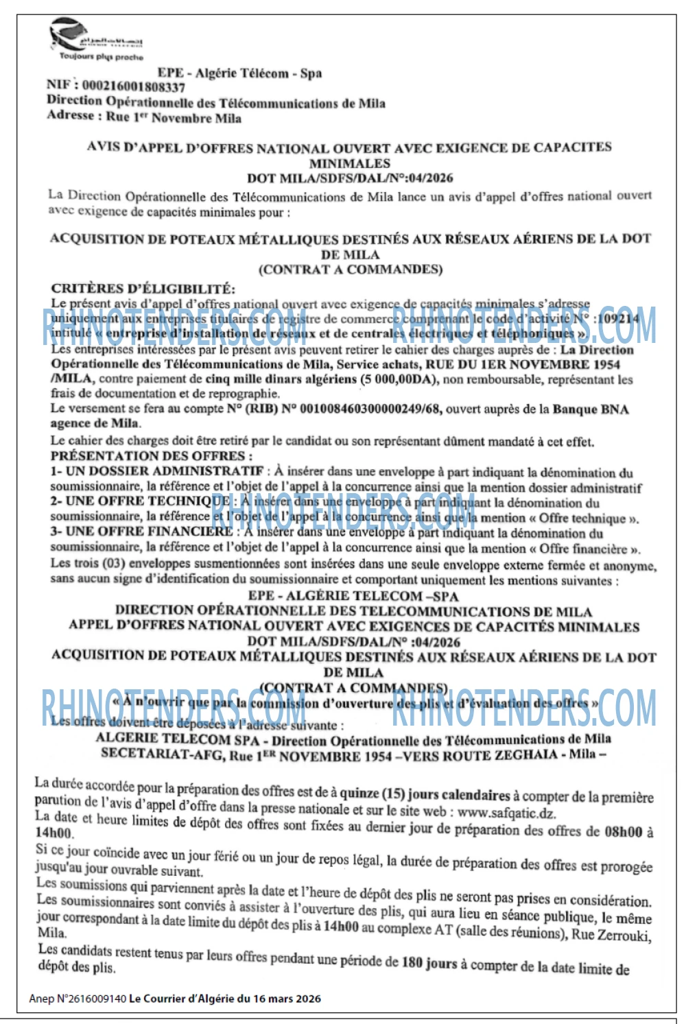 Le Courrier d'Algerie