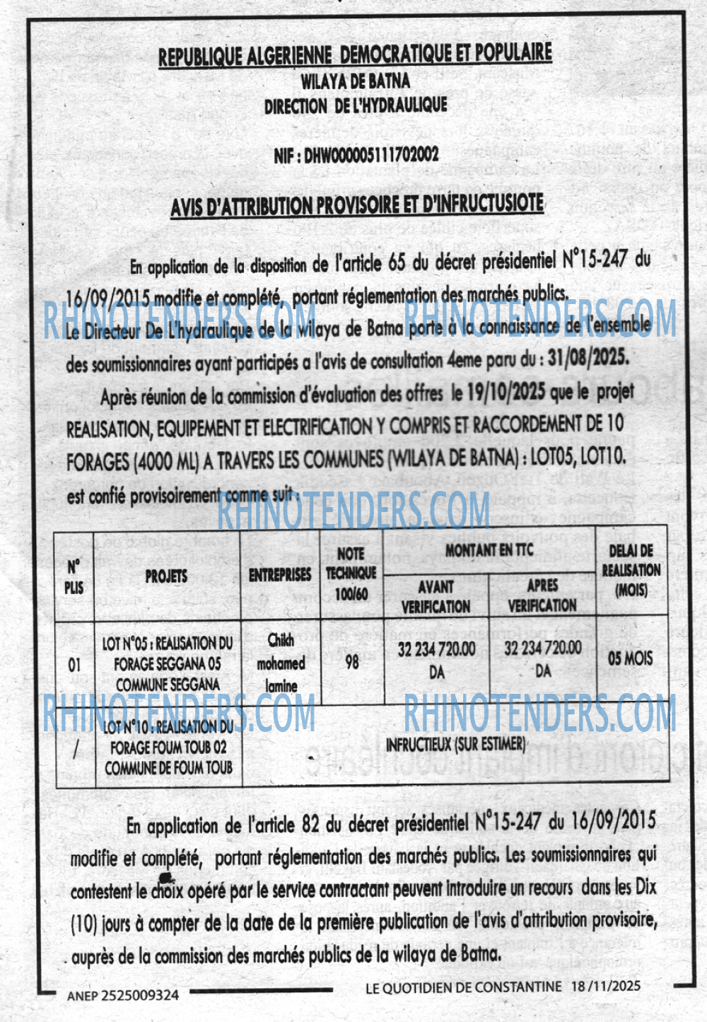 LE QUOTIDIEN DE CONSTANTINE