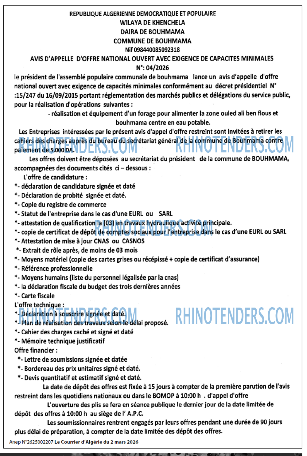 Le Courrier d'Algerie