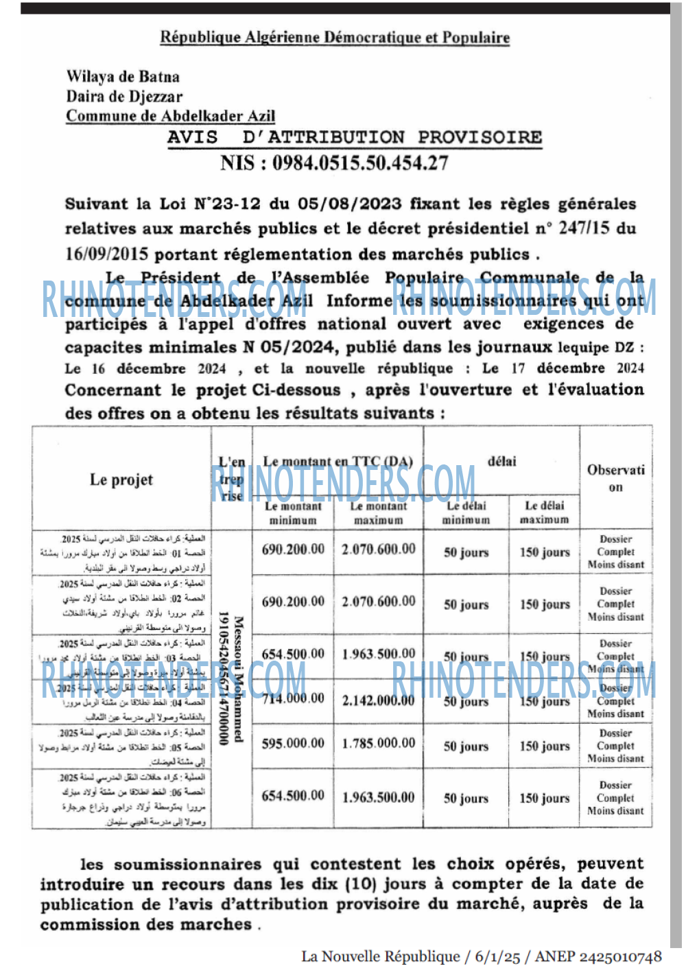 NOUVELLE REPUBLIQUE
