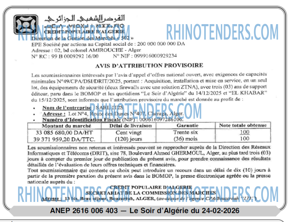LE SOIR D'ALGERIE