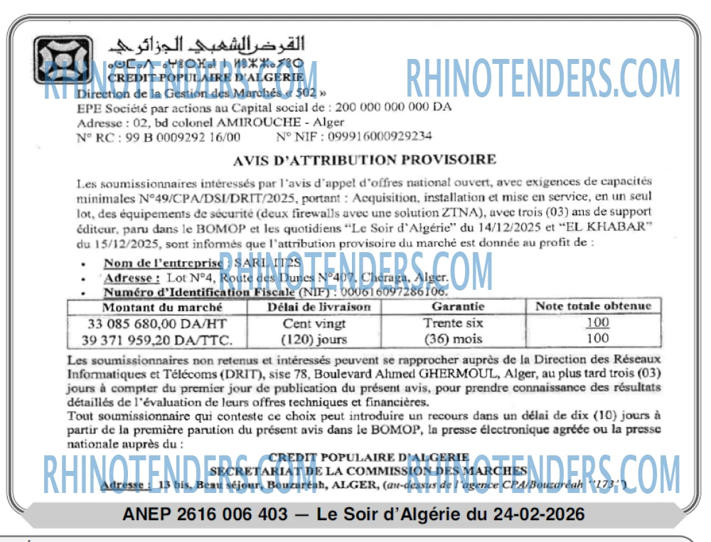 LE SOIR D'ALGERIE