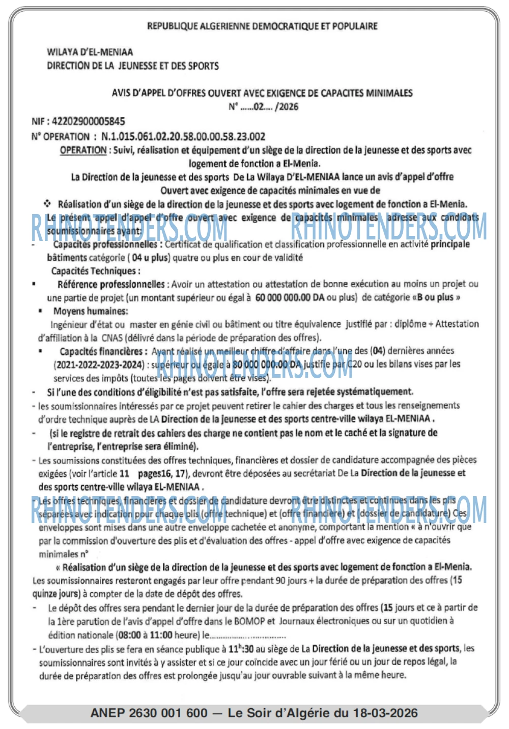 LE SOIR D'ALGERIE