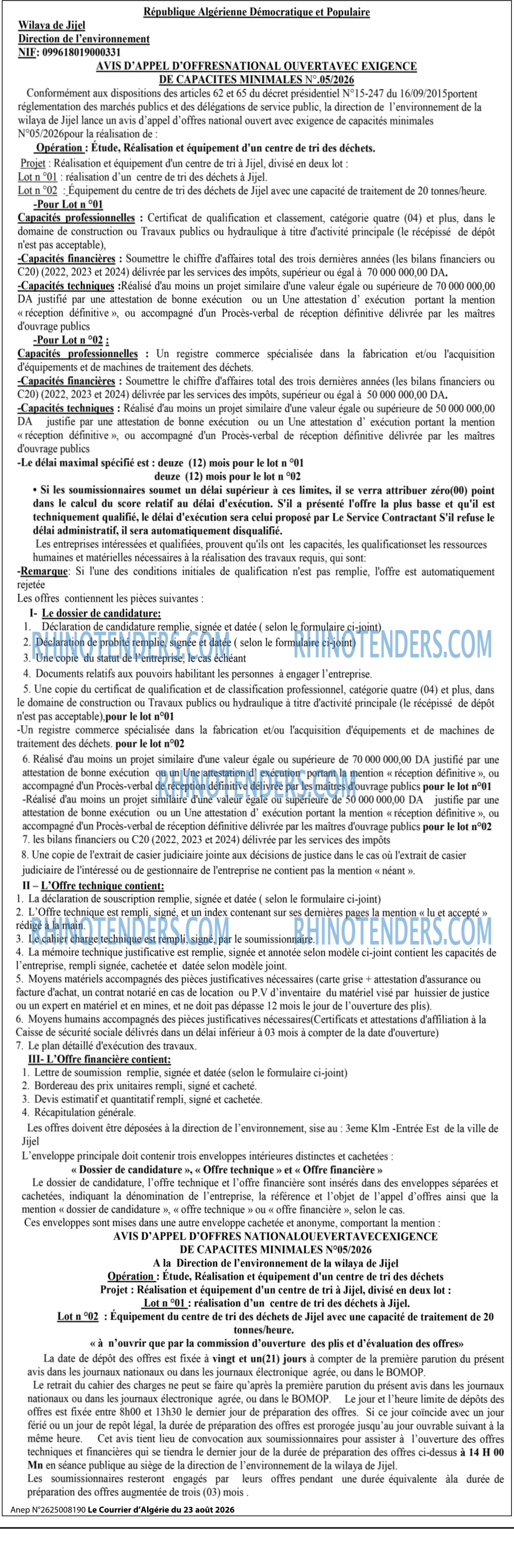 Le Courrier d'Algerie