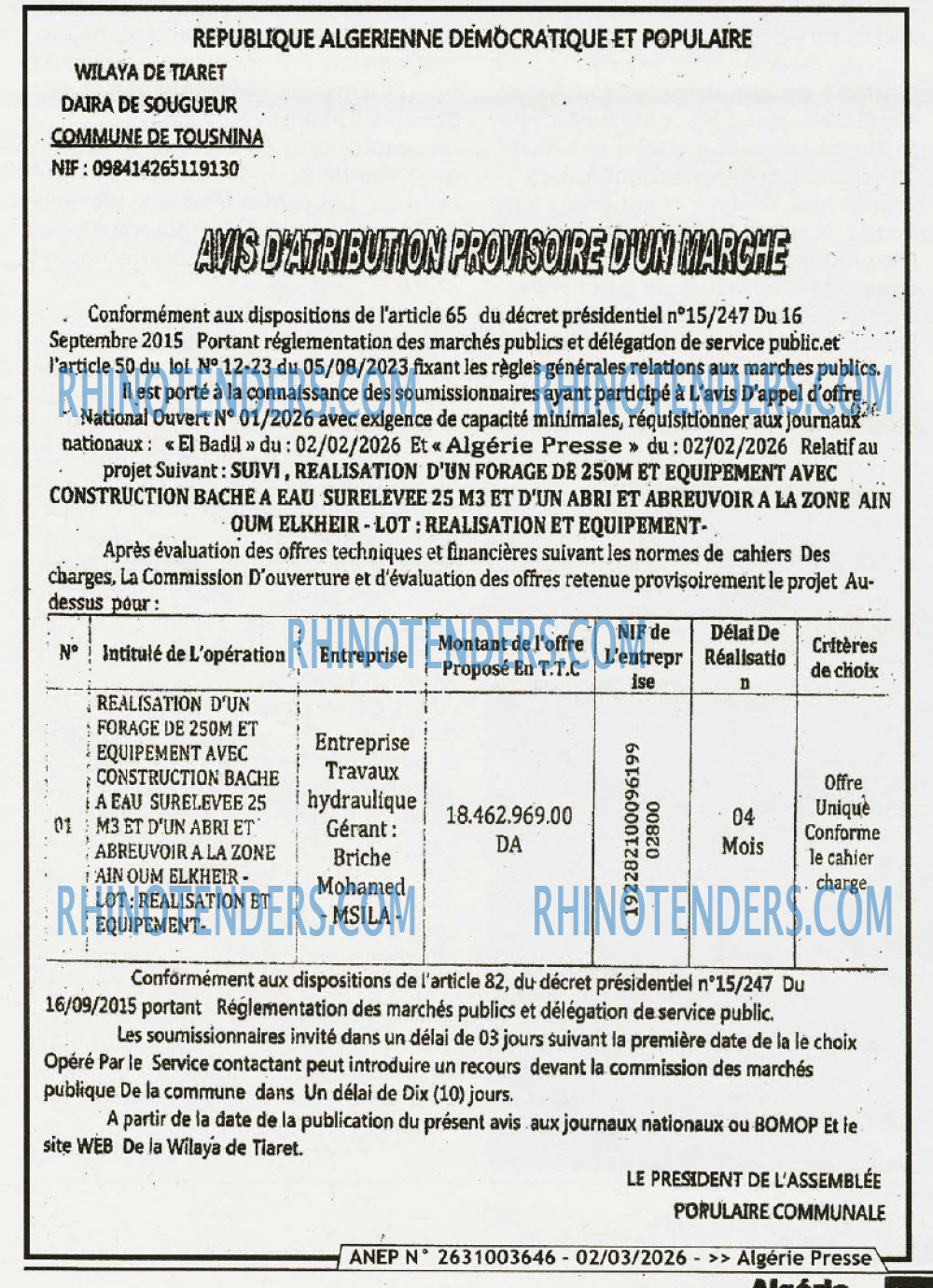 ALGERIE PRESSE