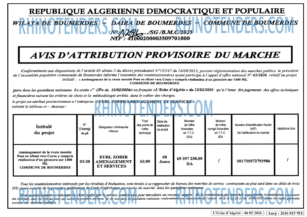 L'ECHO D'ALGERIE