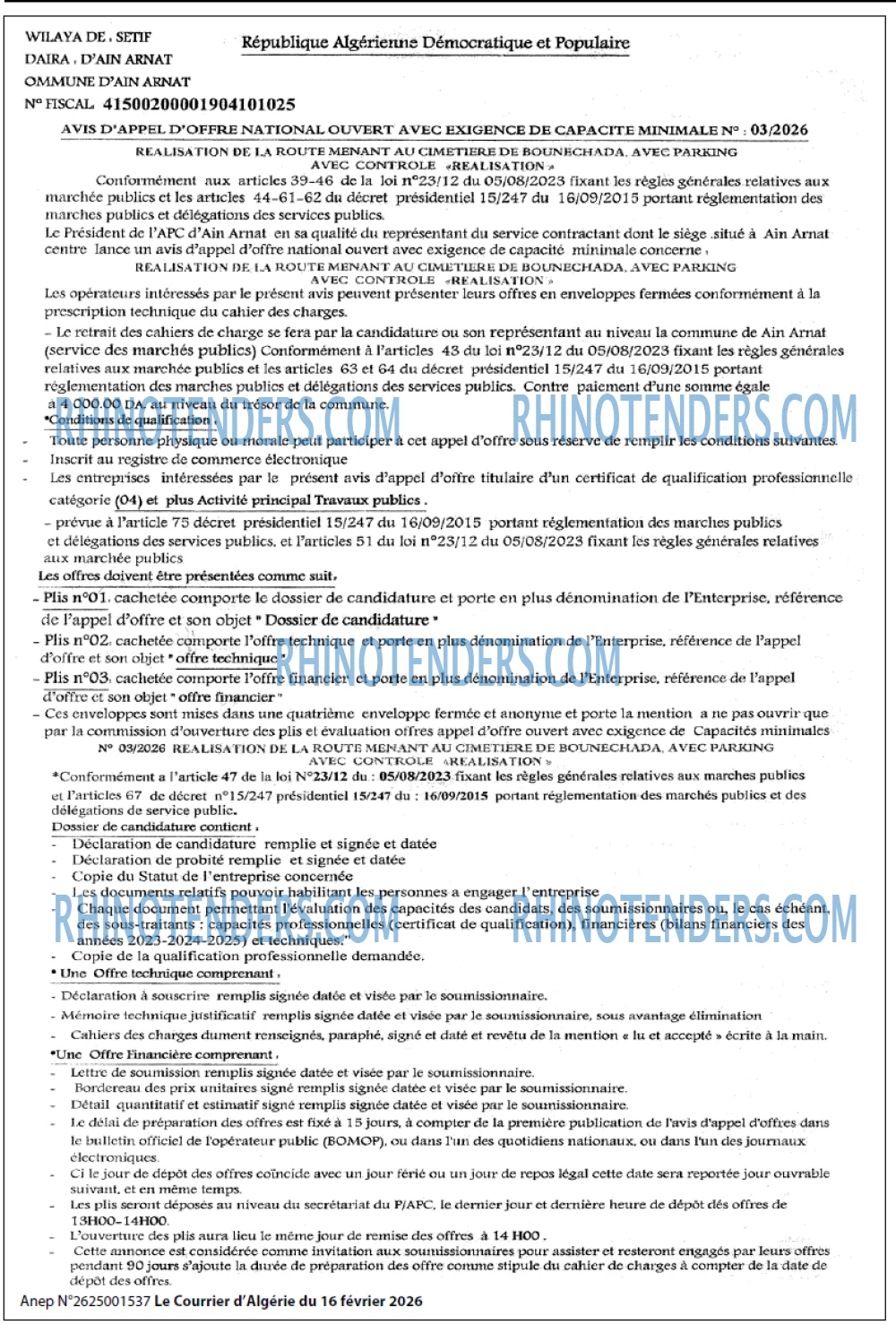 Le Courrier d'Algerie