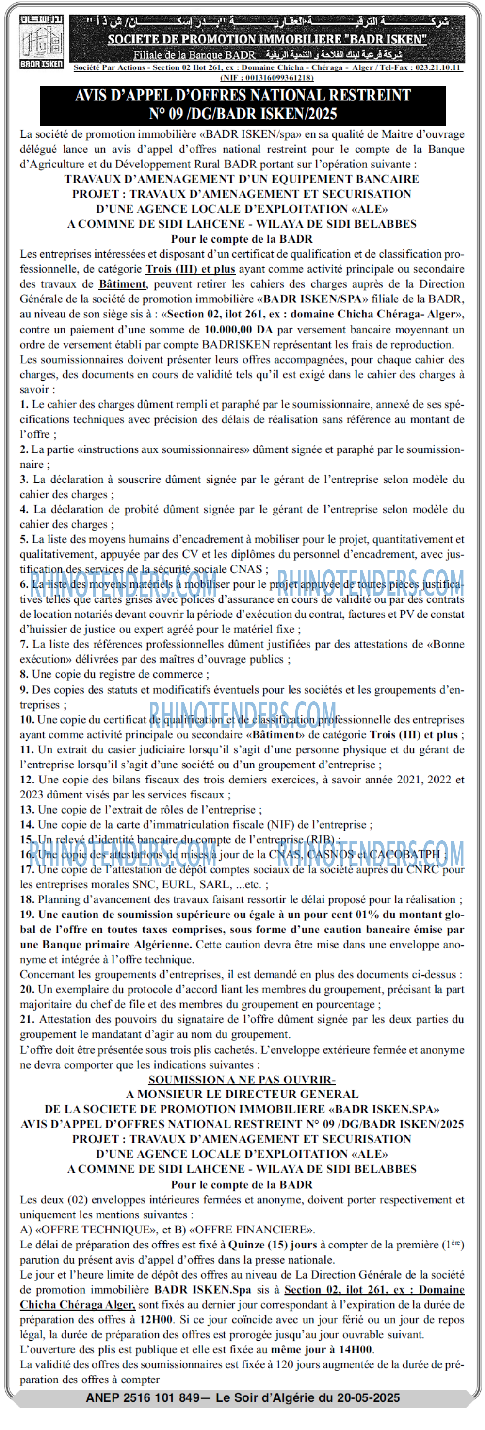 LE SOIR D'ALGERIE