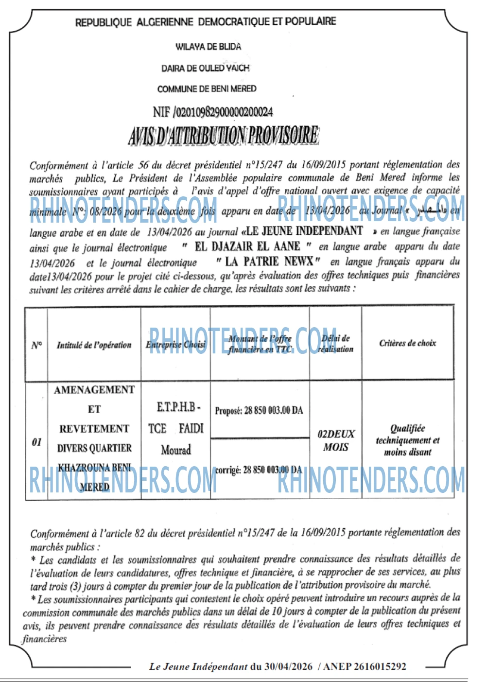 Jeune Independant