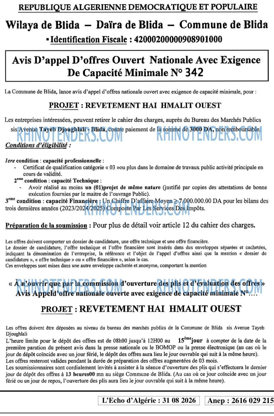 L'ECHO D'ALGERIE
