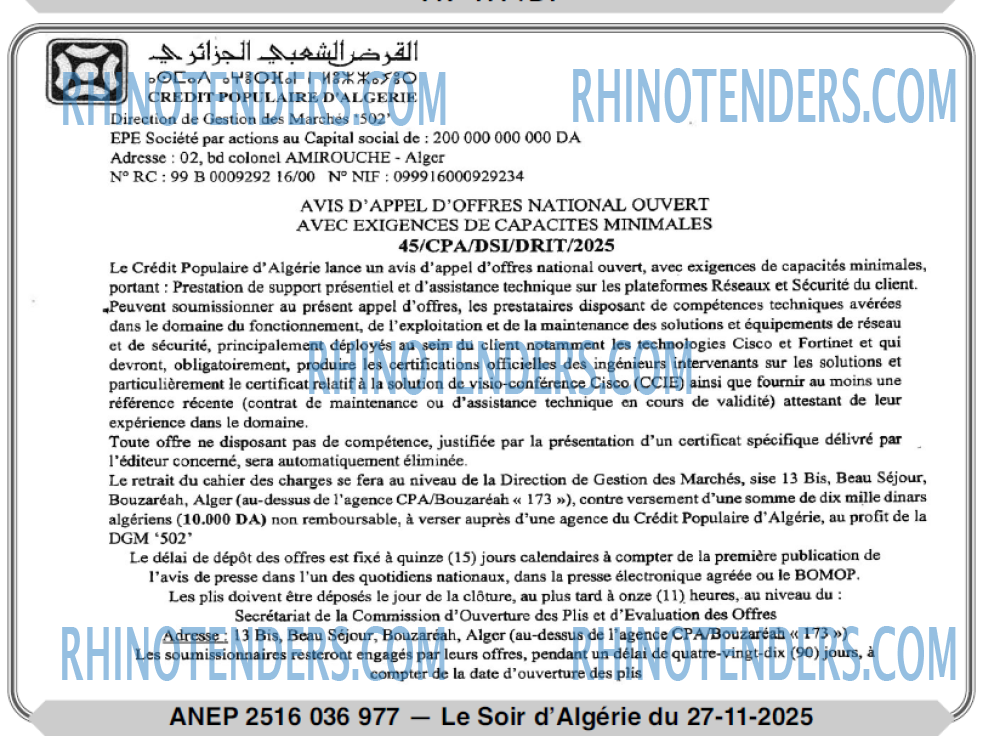 LE SOIR D'ALGERIE