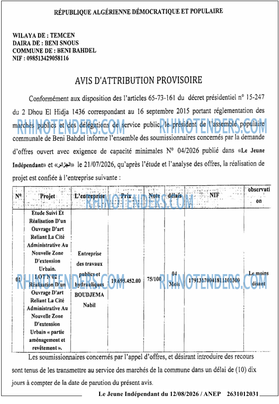 Le jeune indépendant